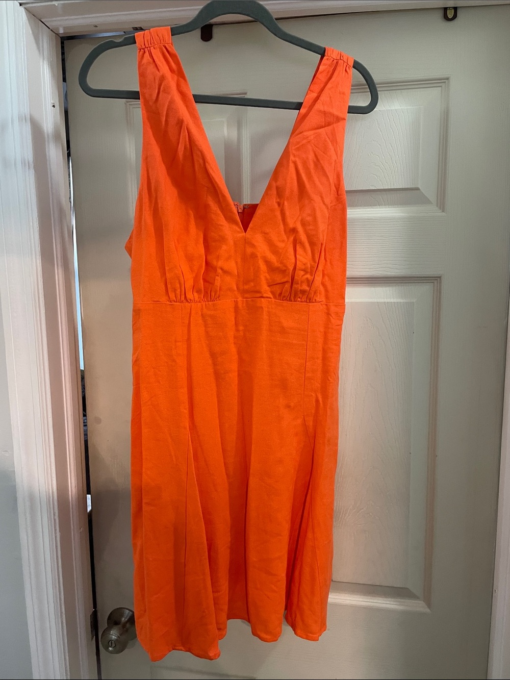 Bar III Bright Orange V-Neck Mini Dress
